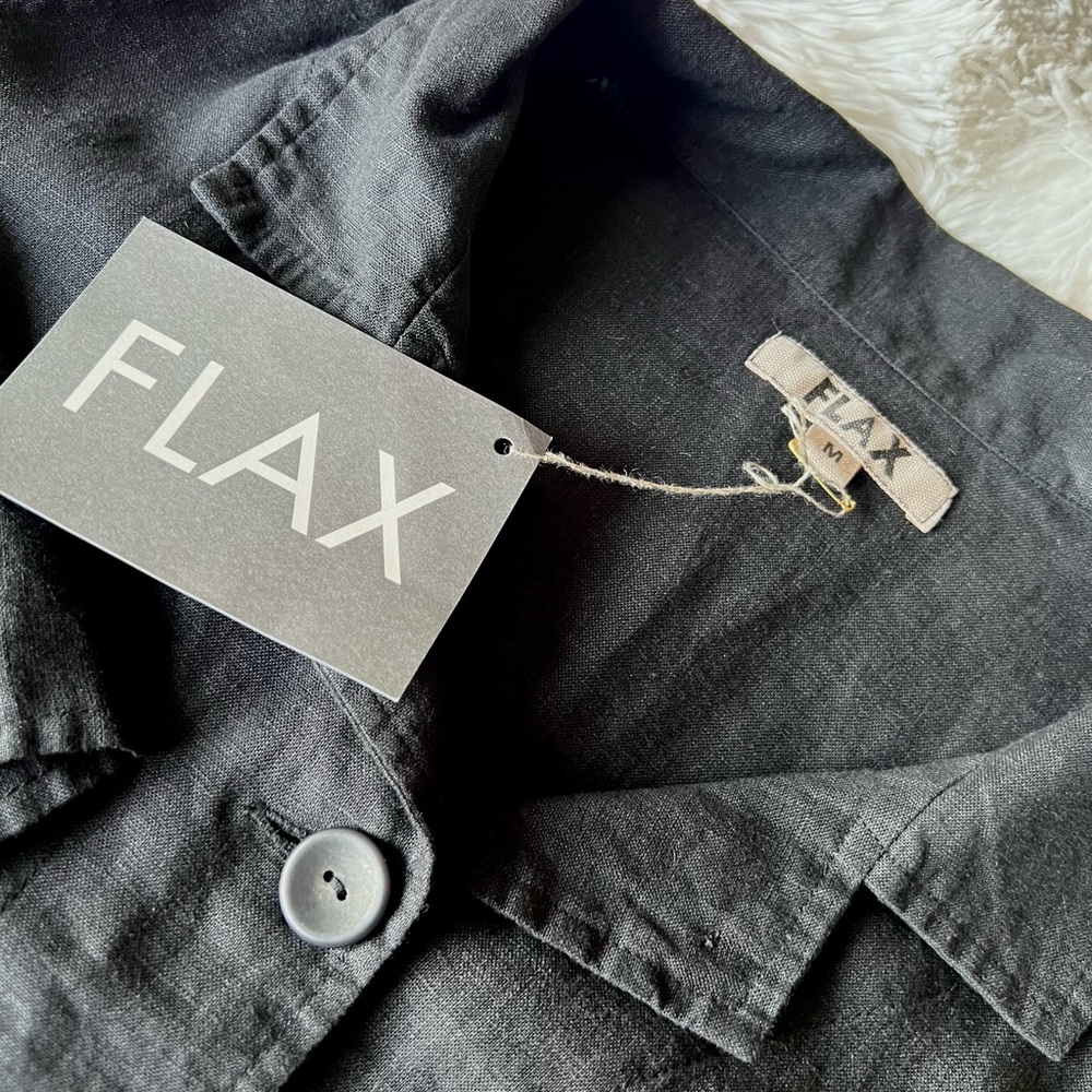 Flax Black/Deep Charcoal Button Down Jacket NWT - image 3